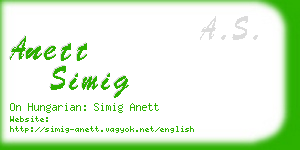 anett simig business card